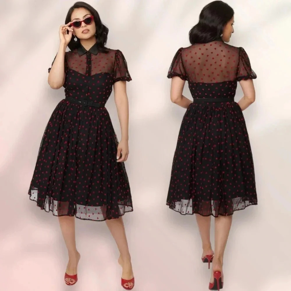 Unique Vintage Whimsigoth Knee length Dress Size XS
